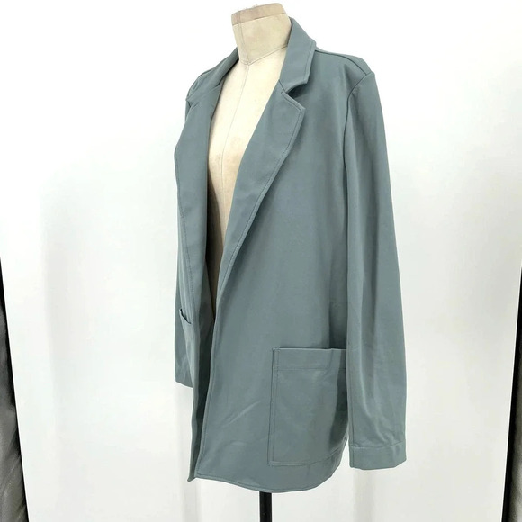 Athleta Eastbound Blazer Minimalist Gray Sage Green Size 16 - Picture 5 of 12